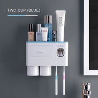 Porte-Brosse Mural Magnétique avec Tiroir et Distributeur de Dentifrice, 2 à 4 Gobelets