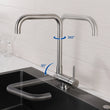 Mitigeur Cuisine Rabattable Inox 304 Brossé, Pivotant 360° pour Évier sous Fenêtre