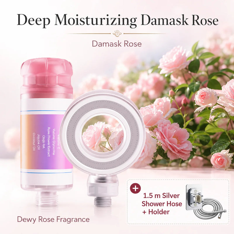 Pommeau de Douche Vitamine C Anneau Étoilé Parfumé Rose, Magnolia ou Iris