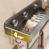 Étagère de Douche Grise Sans Perçage en Aluminium 50 cm