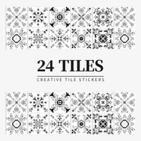 Autocollants Carrelage Adhésifs pour Crédence et Salle de Bain, 26 Motifs, Lot de 24