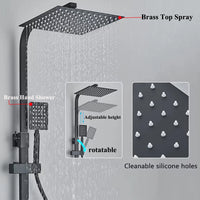Colonne de Douche 4 Voies Noir, Chromé ou Doré avec Douchette Bidet
