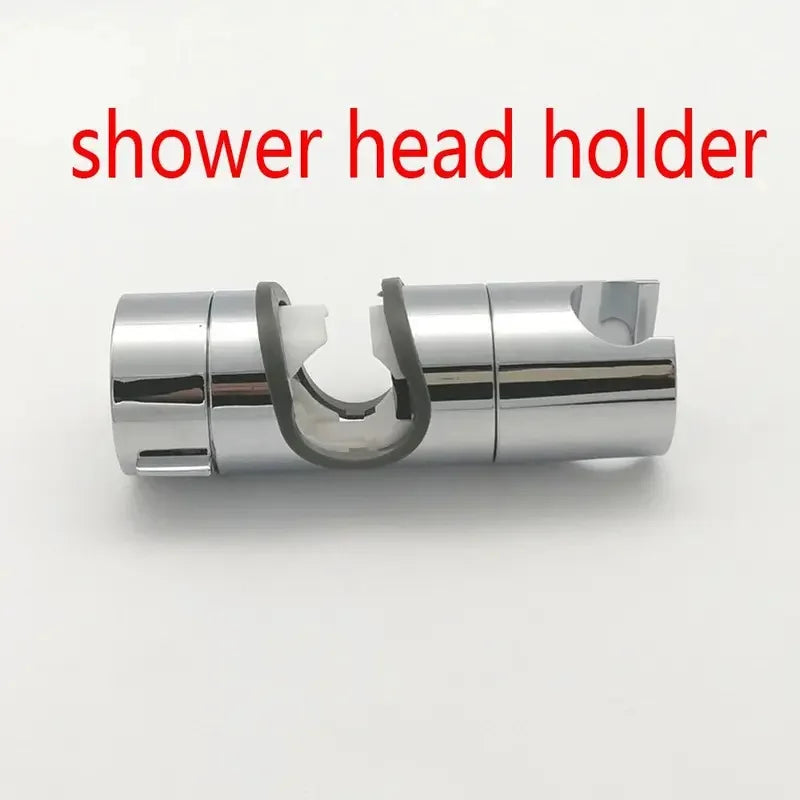 Support Douchette à Pince Coulissante en ABS Chromé pour Barre de Douche