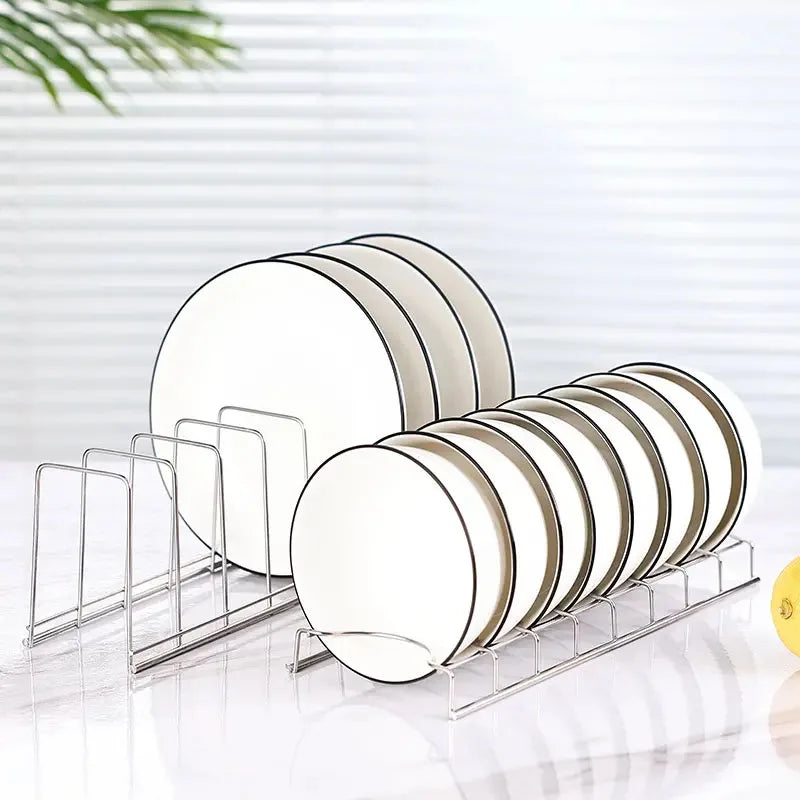 Égouttoir Vaisselle Inox Porte-Assiettes et Bols, Seul ou Lot de 2