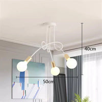 Plafonnier Cuisine Branches 3 ou 5 Lampes E27, Noir, Blanc ou Doré