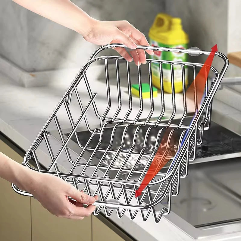 Égouttoir à Vaisselle Réglable Inox Grand Format