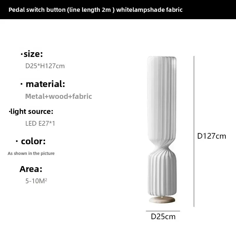 Suspension Cuisine ou Lampadaire Plissé Blanc en Tissu, 60 à 160 cm