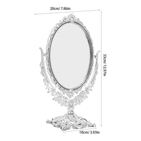 Miroir de Table Vintage Ovale Pivotant, Argent ou Doré, 20 x 33 cm