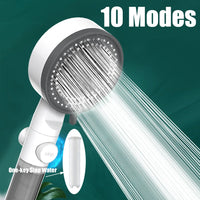 Pommeau de Douche Filtrant à 10 Modes Haute Pression, Noir ou Blanc