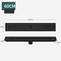Caniveau de Douche Inox 304 Brossé ou Noir, 20 à 60 cm