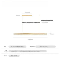 Suspension Cuisine Linéaire LED Verre Cannelé, 3 Finitions, 100 à 140 cm