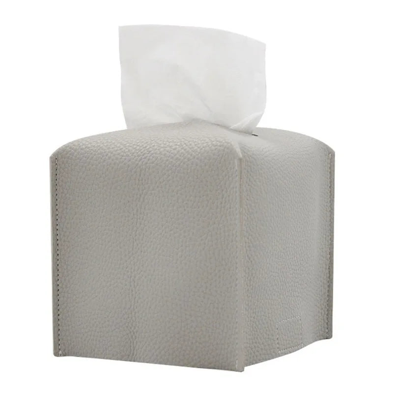 Boîte à Mouchoirs Housse en Simili Cuir, Carrée ou Rectangulaire, 6 Coloris