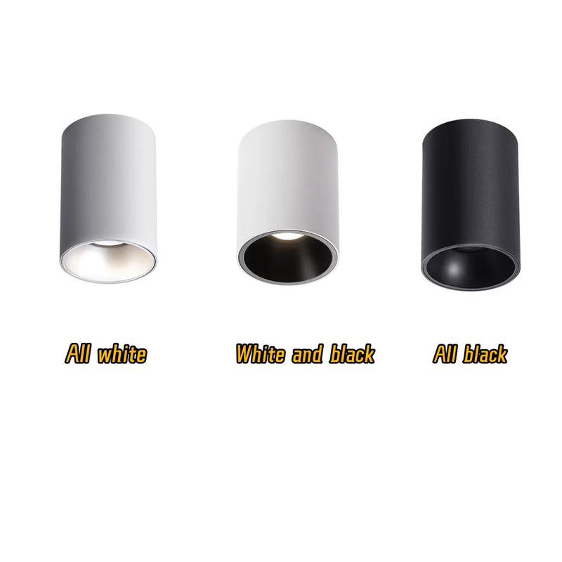 Spot LED Cuisine Cylindrique en Saillie, 3 Finitions, 5 à 30 W