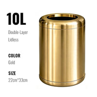 Poubelle de Salle de Bain Luxe Inox Double Couche 8 ou 10 Litres