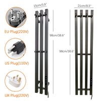 Sèche-Serviette Électrique Mural Vertical 3 ou 4 Barres Inox 98 cm