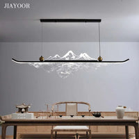 Suspension Cuisine Îlot LED Linéaire Montagne Acrylique, 100 à 150 cm