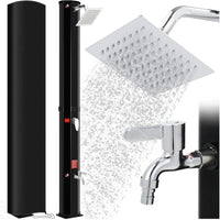 Douche Solaire 60 L sur Pied, Pomme Inox Pivotante 360°, 228 cm