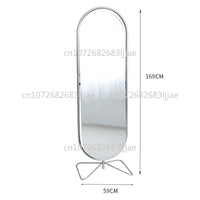 Miroir sur Pied Ovale Rotatif Inox 169 cm, 3 Articles à la Pièce