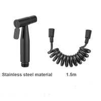 Douchette WC Inox Noire ou Brossée avec Flexible Spiralé 1,5 m
