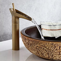 Mitigeur Lavabo Cascade Laiton Bronze Antique