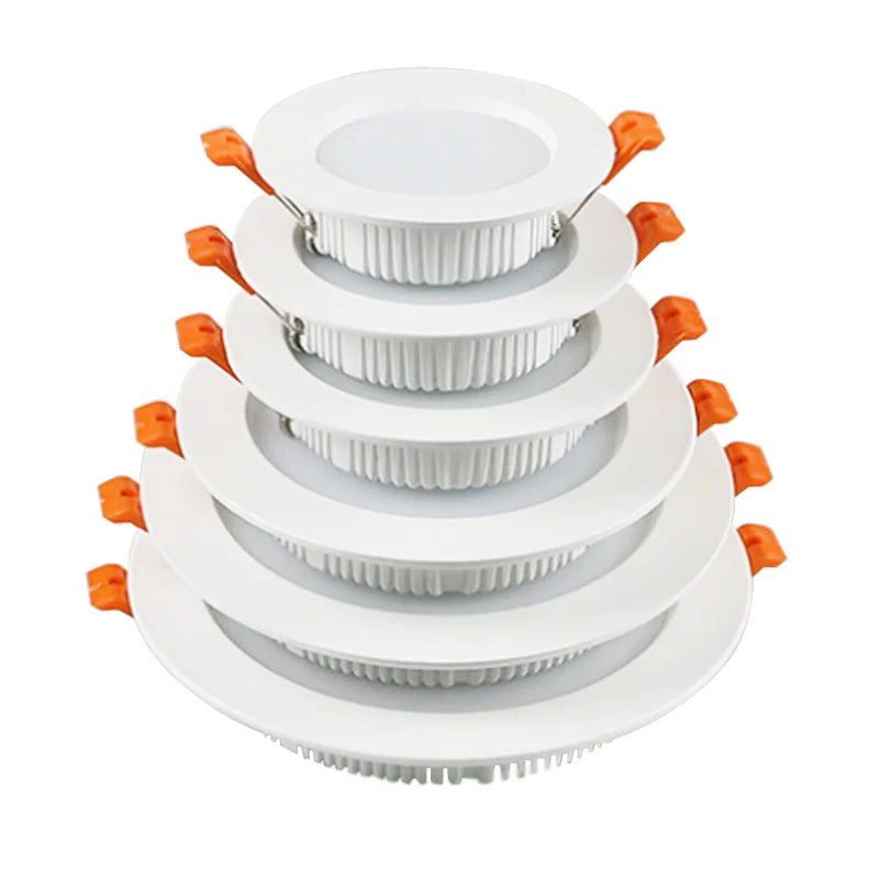 Spot LED Encastrable Plat Rond Noir ou Blanc, 3 à 30 W