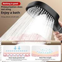 Pommeau de Douche Carré 13 cm, 3 Modes, Noir, Gris ou Argenté