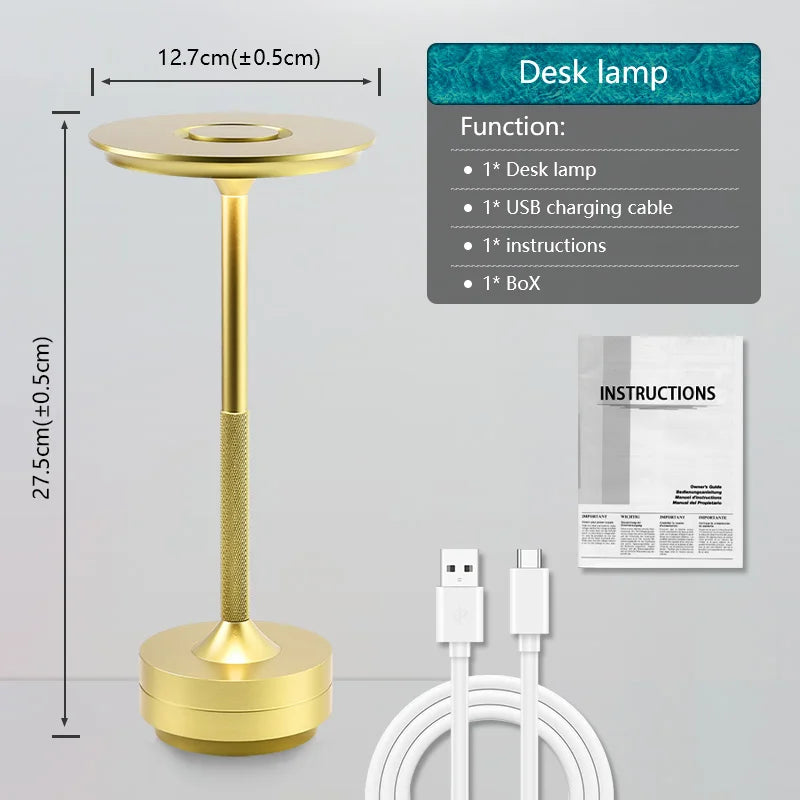 Lampe de Table LED Rechargeable USB à la Pièce, 3 Modèles