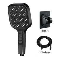 Pommeau de Douche Haute Pression Carré ou Rond, Noir ou Chromé