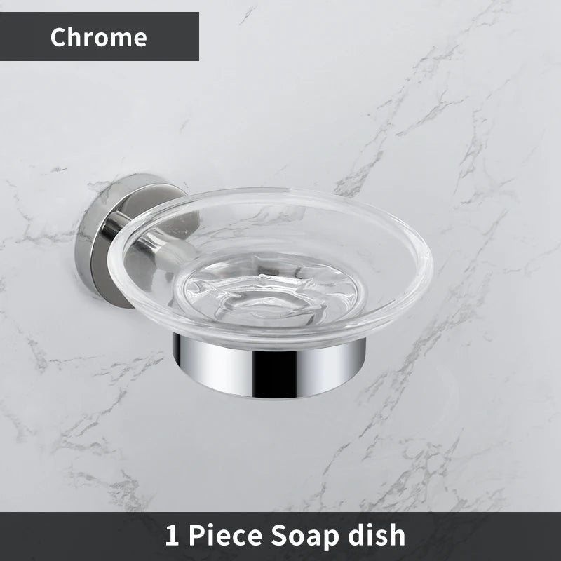 Accessoires Salle de Bain Chromés Inox à la Pièce, 14 Articles