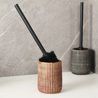Brosse WC Céramique Rayée Style Wabi-Sabi à Poser 40 cm