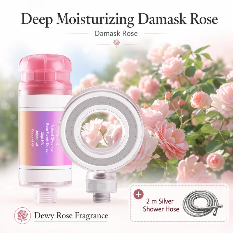 Pommeau de Douche Vitamine C Anneau Étoilé Parfumé Rose, Magnolia ou Iris