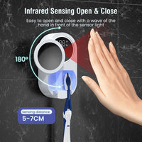 Porte-Brosse à Dents Mural Double à Capteur Infrarouge Blanc