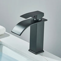 Mitigeur Lavabo Cascade Carré Noir Mat