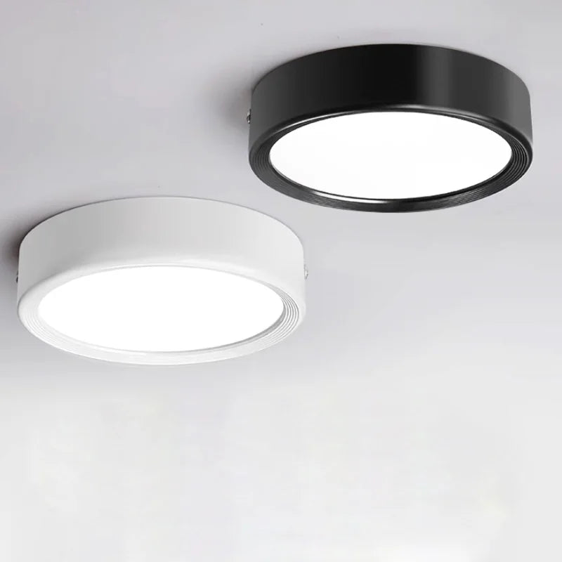 Spot LED Rond Plat en Saillie Cuisine, 3 à 20 W, Ø 75 à 150 mm, Noir, Blanc ou Doré
