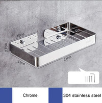 Porte-Savon Mural en Inox Grillagé avec Vidange