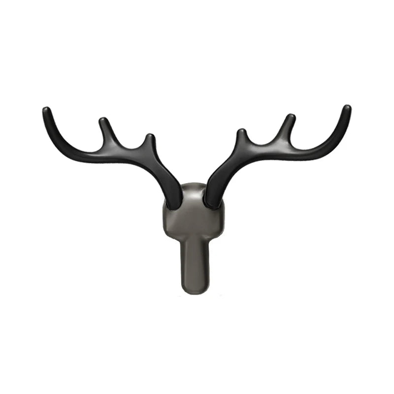 Patère Murale Bois de Cerf Alliage de Zinc Noir, Doré ou Argent