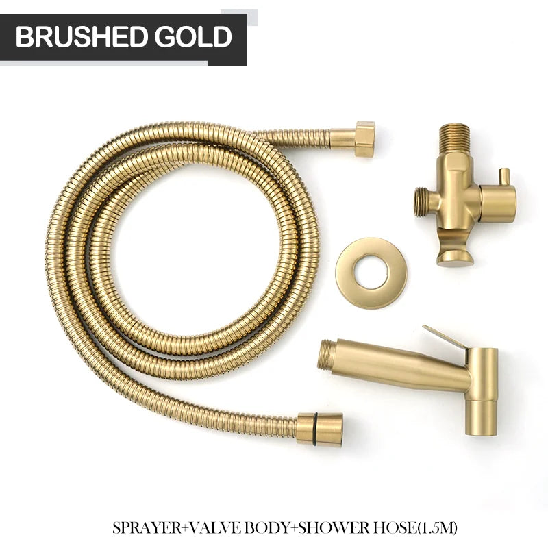 Douchette WC Kit Vanne et Flexible ou Pièces Seules, 4 Finitions