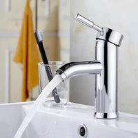 Mitigeur Lavabo Monotrou Inox Noir Mat ou Chromé, Modèle Haut ou Court