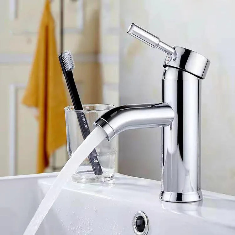 Mitigeur Lavabo Monotrou Inox Noir Mat ou Chromé, Modèle Haut ou Court