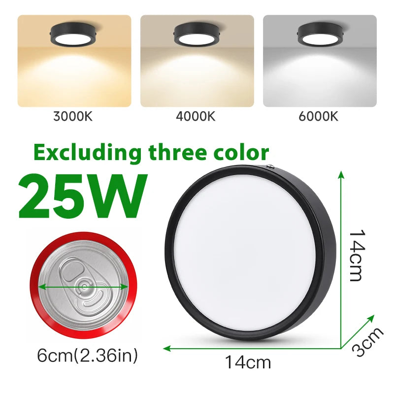 Spot LED en Saillie Cuisine 3 Teintes à Mémoire, 5 Finitions, 5 à 25 W