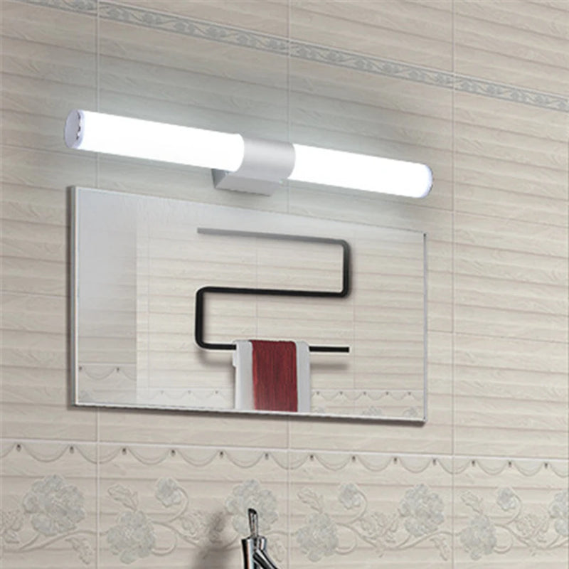 Applique Miroir Salle de Bain LED Tube Rond ou Carré, 25, 40 ou 55 cm