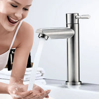 Robinet Lave-Main Inox 304 Noir ou Brossé, Bec Droit ou Courbé