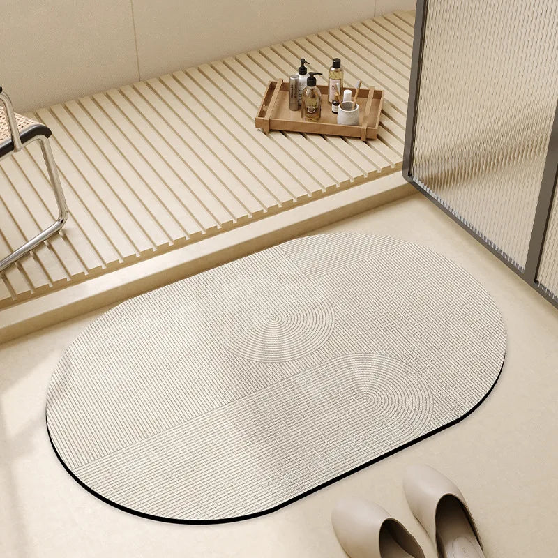 Tapis de Bain Absorbant à Séchage Rapide, Dos Antidérapant, 3 Tailles