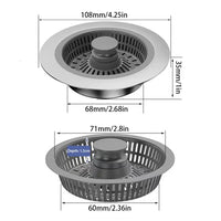 Bonde Crépine de Vidange Évier Cuisine Anti-Colmatage Inox