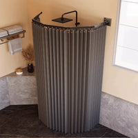 Barre Rideau de Douche Pliante, Gris ou Blanc, 4 ou 5 Plis
