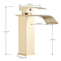 Mitigeur Lavabo Cascade Carré Noir Mat