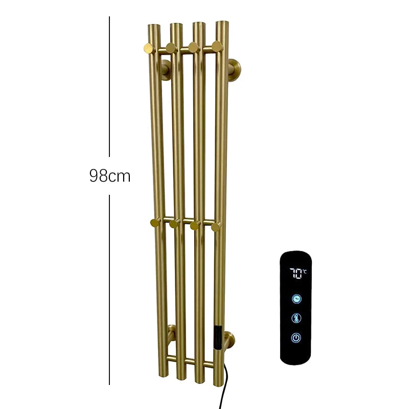 Sèche-Serviette Électrique Mural Vertical 3 ou 4 Barres Inox 98 cm