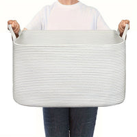 Panier de Rangement en Corde Tressée 58 L à Anses, 6 Coloris