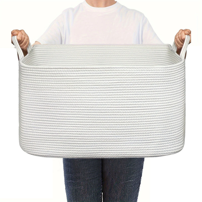 Panier de Rangement en Corde Tressée 58 L à Anses, 6 Coloris
