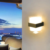 Applique Murale LED Abat-Jour Acrylique Carré ou Rond, 10 W, Noir